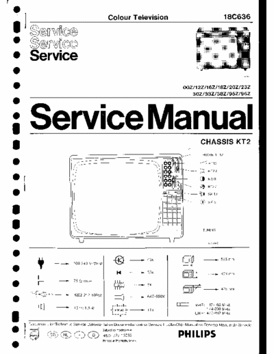 Philips 18C836 Service manual for Philips; Chassis Kt2. Manual de reparación del Philips; Chasis Kt2.